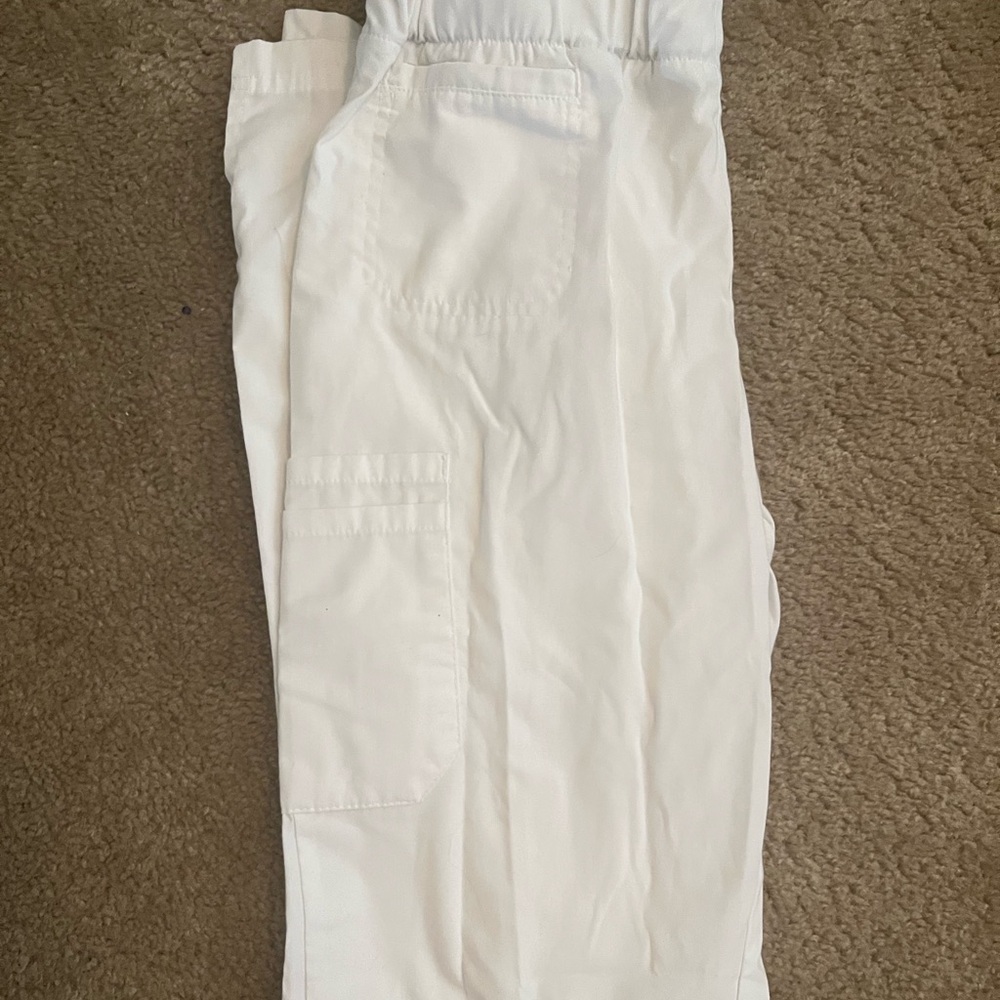 Landau White Cargo Scrubs